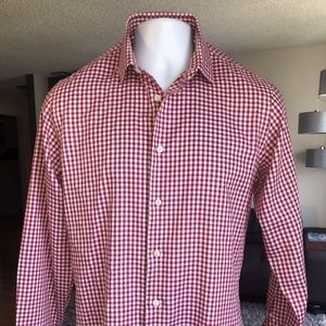 Prada Men's Red & White Plaid Long-sleeve Shirt